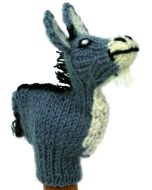 Gestrickte Fingerpuppe "Esel"