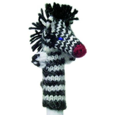 Gestrickte Fingerpuppe "Zebra"