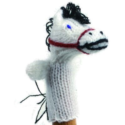 Gestrickte Fingerpuppe "Pferd"